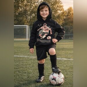 MESSI Kids Black Unisex Hoodie Size 6 Lionel Messi Soccer Inter Miami CF